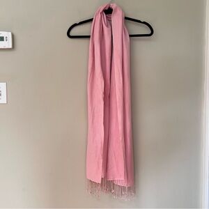 Long Pink Scarf with Tassels